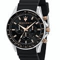 Maserati Maserati Sfida Chrono R8871640002  R8871640002 кварцевые мужские часы черный циферблат, браслет силикон — вид спереди