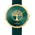 Jacques Lemans Jacques Lemans Design Collection 1-2092J  1-2092J кварцевые женские часы зеленый циферблат, браслет кожаный — вид спереди