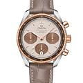 Omega Omega Speedmaster 38 324.23.38.50.02.002    32423385002002 механические женские часы  бежевый циферблат, браслет кожаный — вид спереди