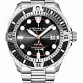 Stuhrling Stuhrling Aquadiver 1005.02  1005.02 механические мужские часы черный циферблат, браслет нержавеющая сталь — вид спереди