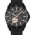 Jacques Lemans Jacques Lemans Derby 1-2201D  1-2201D механические мужские часы черный циферблат, браслет кожаный — вид спереди