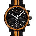 Tissot Tissot T-Sport Quickster T095.417.37.057.00 Quickster T0954173705700 кварцевые мужские часы черный циферблат, браслет тканевый — вид спереди