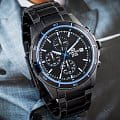 Casio Casio Edifice EFR-526BK-1A2, edifice япония мужские часы на браслете сталь с ip покрытием боковой вид