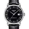 Tissot Tissot Luxury Powermatic 80 T086.407.16.051.00  T0864071605100 механические мужские часы черный циферблат, браслет кожаный — вид спереди