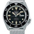 Seiko Seiko 5 Sports SRPD73K1  SRPD73K1 механические мужские часы черный циферблат, браслет нержавеющая сталь — вид спереди