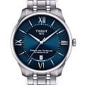 Tissot Tissot Chemin des Tourelles Powermatic 80 42mm T139.407.11.048.00 Chemin des Tourelles T1394071104800 механические мужские часы синий циферблат, браслет нержавеющая сталь — вид спереди