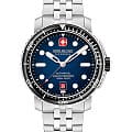 Swiss Military Hanowa Swiss Military Hanowa Maitre Plongeur SMWGL0002002-SET  SMWGL0002002-SET механические мужские часы синий циферблат, браслет нержавеющая сталь — вид спереди