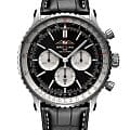Breitling Breitling Navitimer B01 Chronograph 46 AB0137211B1P1  AB0137211B1P1 механические мужские часы черный циферблат, браслет кожаный — вид спереди