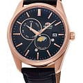 Orient Orient Sun & Moon RN-AK0304B  RN-AK0304B механические мужские часы  черный циферблат, браслет кожаный — вид спереди