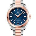 Omega Omega Seamaster Aqua Terra 220.20.34.20.03.001 Aqua Terra 22020342003001 механические женские часы  синий циферблат, браслет нержавеющая сталь + золото 18к — вид спереди
