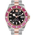 Philipp Plein Philipp Plein GMT-I Challenger PWPZA0424  PWPZA0424 кварцевые мужские часы черный циферблат, браслет сталь с ip покрытием — вид спереди