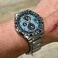 Citizen Citizen Eco-Drive AT8238-84M кварцевые мужские часы часы крупный план синий циферблата