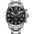 Certina Certina DS Podium Chronograph GMT C034.654.11.057.00  C0346541105700 кварцевые мужские часы черный циферблат, браслет нержавеющая сталь — вид спереди