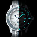 Swatch Swatch x Blancpain Antarctic ocean SO35S100 механические мужские часы часы, крупный план серый циферблат