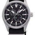 Orient Orient RA-AK0404B1  RA-AK0404B10 механические мужские часы черный циферблат, браслет нейлон — вид спереди