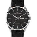 Jacques Lemans Jacques Lemans Classic 1-2154A  1-2154A кварцевые мужские часы  черный циферблат, браслет кожаный — вид спереди
