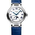 Longines Longines PrimaLuna L8.126.4.71.2  L81264712 механические женские часы  серебристый циферблат, браслет кожаный — вид спереди