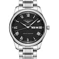 Longines Longines Master Collection L2.920.4.51.6  L29204516 механические мужские часы черный циферблат, браслет нержавеющая сталь — вид спереди