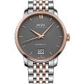 Mido Mido Baroncelli Big Date M027.426.22.088.00  M0274262208800 механические мужские часы серый циферблат, браслет сталь c pvd покрытием — вид спереди