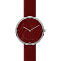 Jacques Lemans Jacques Lemans  Design Collection 1-2093F  1-2093F кварцевые женские часы красный циферблат, браслет кожаный — вид спереди