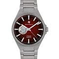 Greenwich Greenwich Titanium GW 084.10.35  GW 084.10.35 механические мужские часы  красный циферблат, браслет титановый — вид спереди