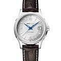 Hamilton Hamilton Jazzmaster Viewmatic Auto H32455557  H32455557 механические мужские часы серебристый циферблат, браслет кожаный — вид спереди