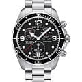 Certina Certina DS Action Chrono COSC C032.434.11.057.00 DS Action C0324341105700 кварцевые мужские часы  черный циферблат, браслет нержавеющая сталь — вид спереди