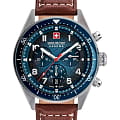 Swiss Military Hanowa Swiss Military Hanowa Greyhound SMWGC0003802  SMWGC0003802 кварцевые мужские часы  синий циферблат, браслет кожаный — вид спереди