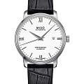 Mido Mido Baroncelli M027.408.16.018.00  M0274081601800 механические мужские часы  белый циферблат, браслет кожаный — вид спереди