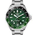 TAG Heuer TAG Heuer Aquaracer Professional 300 GMT WBP5115.BA0013  WBP5115.BA0013 механические мужские часы зеленый циферблат, браслет нержавеющая сталь — вид спереди