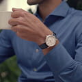 Orient Orient RE-AW0004S0 механические мужские часы часы, крупный план белый циферблат
