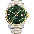 Swiss Military by Chrono Swiss Military by Chrono Сверхточные SM30200.32  SM30200.32 кварцевые мужские часы зеленый циферблат, браслет нержавеющая сталь с pvd-покрытием — вид спереди