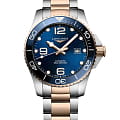 Longines Longines HydroConquest L3.782.3.98.7  L37823987 механические мужские часы синий циферблат, браслет нержавеющая сталь с pvd-покрытием — вид спереди