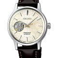 Seiko Seiko Presage SSA781J1  SSA781J1 механические женские часы белый циферблат, браслет кожаный — вид спереди