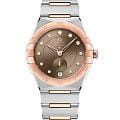 Omega Omega Constellation 131.20.34.20.63.001  13120342063001 механические женские часы коричневый циферблат, браслет сталь + золото — вид спереди