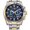 Citizen Citizen Chronograph AN8206-53L  AN8206-53L кварцевые мужские часы  синий циферблат, браслет нержавеющая сталь с ip-покрытием — вид спереди
