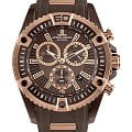 Jacques Lemans Jacques Lemans 1-1805F  1-1805F кварцевые мужские часы коричневый циферблат, браслет сталь + силикон + ip — вид спереди
