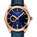 Tissot Tissot PR 100 Dual Time T101.452.36.041.00 PR 100 T1014523604100 кварцевые мужские часы синий циферблат, браслет кожаный — вид спереди