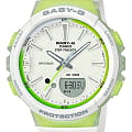Casio Casio Baby-G BGS-100-7A2  BGS-100-7A2 кварцевые женские часы белый циферблат, браслет полимер — вид спереди