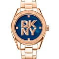 DKNY DKNY Chambers Midi DK1L016M0075  DK1L016M0075 кварцевые женские часы  синий циферблат, браслет нержавеющая сталь с ip-покрытием — вид спереди