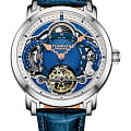 Stuhrling Stuhrling Celestial Timekeeper 1017.03  1017.03 механические мужские часы  синий циферблат, браслет кожаный — вид спереди