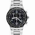 Swatch Swatch I New Chrono YVS444GC   YVS444G кварцевые женские часы черный циферблат, браслет нержавеющая сталь — вид спереди