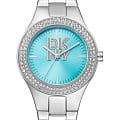 DKNY DKNY Parsons Glitz DK1L025M0035  DK1L025M0035 кварцевые женские часы  голубой циферблат, браслет нержавеющая сталь — вид спереди