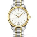 Longines Longines Master Collection L2.628.5.12.7  L26285127 механические мужские часы  белый циферблат, браслет нержавеющая сталь + золото 18к — вид спереди