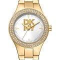 DKNY DKNY Parsons Glitz DK1L025M0045  DK1L025M0045 кварцевые женские часы  серебристый циферблат, браслет нержавеющая сталь с ip-покрытием — вид спереди