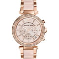 Michael Kors Michael Kors Ritz MK5896  MK5896 кварцевые женские часы  розовый циферблат, браслет 18-каратное желтое золото — вид спереди