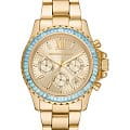Michael Kors Michael Kors Everest MK7210  MK7210 кварцевые женские часы розовый циферблат, браслет сталь c pvd покрытием — вид спереди