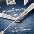 Swatch Swatch x Blancpain Atlantic ocean SO35A100 мужские часы синий циферблат на запястье