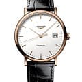 Longines Longines Elegant Collection L4.787.8.12.4  L47878124 механические мужские часы  белый циферблат, браслет кожаный — вид спереди