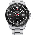 Swiss Military by Chrono Swiss Military by Chrono SM34082.01  SM34082.01 кварцевые мужские часы  черный циферблат, браслет нержавеющая сталь — вид спереди